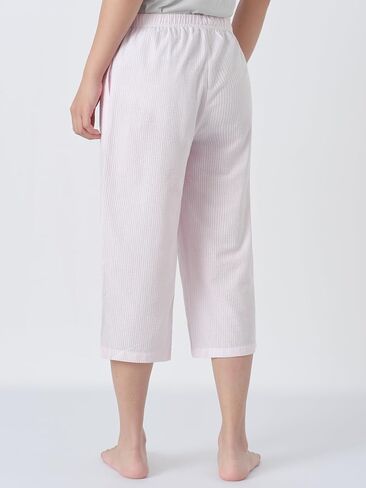 Women's Petite Capri Pajama Pants Cotton Seersucker Wide Leg Lounge Capris in Kuwait