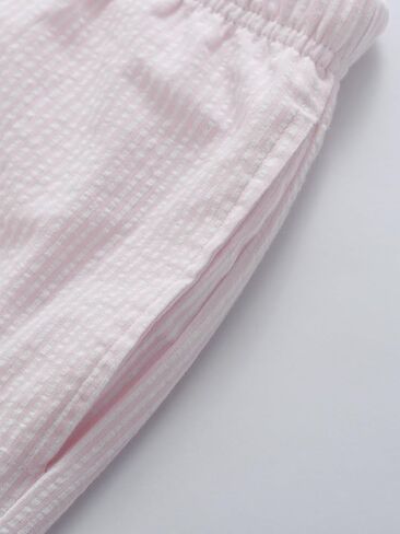 Women's Petite Capri Pajama Pants Cotton Seersucker Wide Leg Lounge Capris in Kuwait