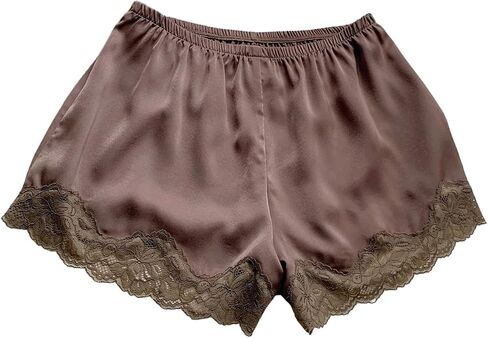Floerns Women's Y2k Lace Trim Mini Shorts Elastic Waist Casual Lounge Sleep Pajama Shorts in Kuwait