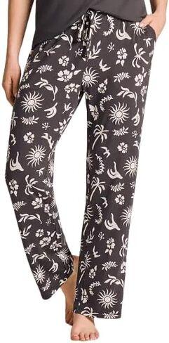 Life is Good. Women's Celestial Beach Lightweight Sleep Pants, Faded Black in Kuwait