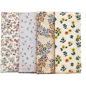 APIGANIZ 4Pcs 21"x21" Cotton Bandanas for Women, Super Soft Textured Fabric, Kerchief, Scarf for Women, Gift for Her in Saudi Arabia
