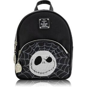 Disney Nightmare Before Christmas Backpack for Women, Men, Unisex | Cute PU Leather 10" Jack Skellington Mini Backpack Purse Shoulder Bag | Jack and Sally Mini Backpack | Spooky Gothic Gift in Saudi Arabia