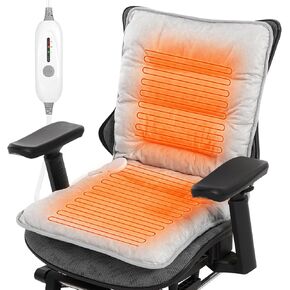 Heated Seat Cushion for Office Chair, Heated Seat Pad for Pain Relief Promote Blood Circulation with 3 Heat Levels & 90mins Auto-off, Chair Warmer for Back, Waist, Hips, Thighs Home Office Use Dark in Saudi Arabia