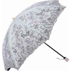 MizHome Lace Parasol Double-Layer UV Protection Compact Folding Umbrella Handmade in Saudi Arabia