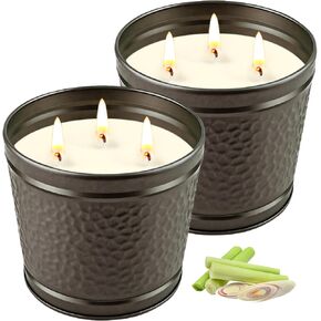 Citronella Candles Outdoor, Large Citronella Candle for Patio, 2 Pack Natural Soy Wax Outdoor Candles Bulk for Garden Yard Home Balcony Camping Backyard,Summer Candle Bulk for Home, Long Burning in Saudi Arabia