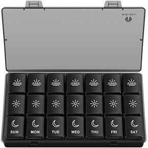 BUG HULL Weekly Pill Organizer 3X a Day, Daily 7 Day Pill Box 3 Times a Day, Travel Medicine Pill Organizer Pill Case Container for Vitamins, Supplements in Kuwait