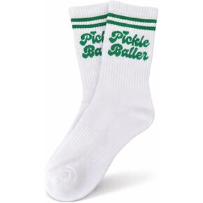 Pickleball Socks for Women – Funny Pickle ball Gifts for Women, Cute Athletic Crew Socks, Pickleball Outfit Accessories, Gift for Pickleball Lover, One Size Fits 6–10 in Saudi Arabia