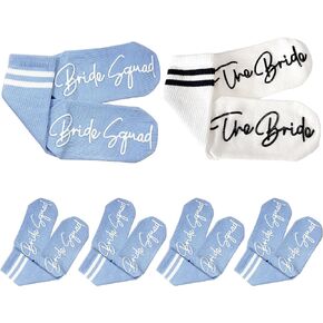LADY&HOME Bride&Bride Squad Socks Cotton Socks for Bridesmaid Gifts,Bach Party Favors, Bridal Shower Decors,Engagement Gift in Saudi Arabia