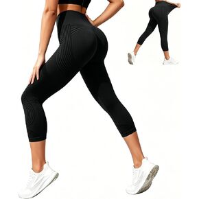 Capri Leggings Anti Cellulite Compression 3D Leggings Women,Tummy Control with Resistance Bands Yoga Capri Legging in Kuwait