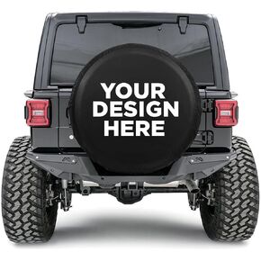 PVC Leather Custom Spare Tire Cover - Durable Personlized Tire Cover with Your Logo Photo Design - Heavy Duty Spare Tire Covers Compatible for Jeep Wrangler Trailer SUV Bronco RV in Saudi Arabia