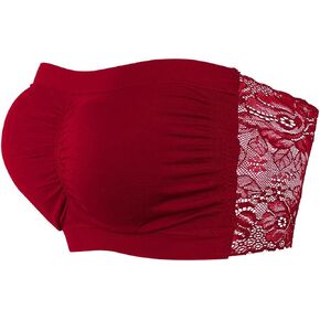Women's Strapless Padded Bandeau Floral Lace Back Tube Bra Tops in Saudi Arabia