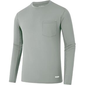 Men's Long Sleeve Sun Protection Pocket Shirts UPF 50+ Rash Guard Shirt for Fishing Running Workout Lightweight in Saudi Arabia