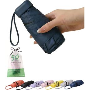 BAODINI Mini Travel Umbrella Small Compact UV Blocking Manual Open Close Portable Sun Protection for Women Kids and Men in Kuwait