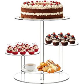Cupcake Stand, 4 Tier Acrylic Cake Stand, Round Cake & Cupcake Combo for 8-12 Inch Cakes, Clear Tiered Cupcake Tower for 50 Cupcakes, Display Stand for Dessert Table Wedding Birthday Party in Saudi Arabia