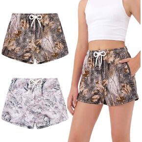 Kids4ever Girls 2 Packs Shorts Printed Runninng Shorts for Kids Summer Girls' Athletic Short with Pockets 7-14 Years in Saudi Arabia