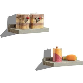 Freezing point Small Floating Shelf for Wall Set of 2 Natural Wood 4Inch Mini Wall Shelves Decor Plant Display Collectibles Mounted Kitchen Bathroom Bedroom Corner Decorative Storage Tiny Stand in Saudi Arabia