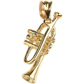 14k Yellow Gold Trumpet Music Charm Pendant in Saudi Arabia
