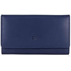 Women's Top Grain Leather Wallet, RFID Blocking Bifold clutch, 17 Card Slots, Zip Pocket Organizer, Elegant Gift for Women — Birthday, Valentine, Anniversary - GREEN in Saudi Arabia