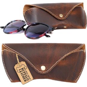 Sunglasses Case Genuine Eyeglass Holder Reading Glasses Protector Vintage Eyewear Storage for Men and Women in Saudi Arabia