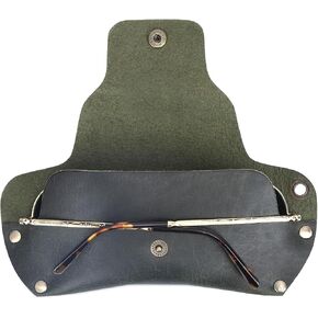 Leather Sunglasses Case Genuine Leather Eyeglass Holder Reading Glasses Vintage Eyewear Storage Pouch for Men in Saudi Arabia