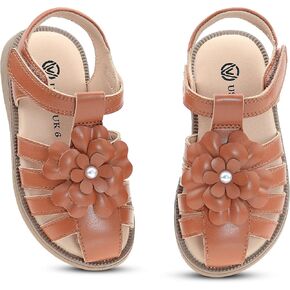 Toddler Girls Sandals Closed Toe Soft Sole Walking Shoes for Baby Infant Princess Flower Summer Flats in Saudi Arabia