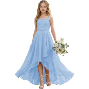 Junior Bridesmaid Dress Spaghetti Straps Girls Bridesmaid Dresses Princess Pageant Prom Gowns in Saudi Arabia