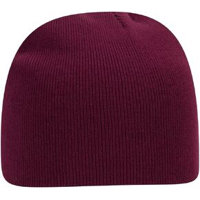 1 Pack Unisex 8 Inch Classic Knit Beanie Hat Stretch Fit Solid Color - Maroon in Saudi Arabia