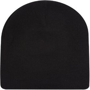 1 Pack 9" Knit Beanie with Inside Fleece Lining Acrylic Outer Polyester Inner - Black in Kuwait