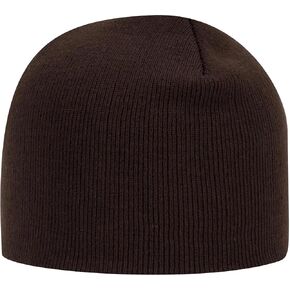 1 Pack Unisex 8 Inch Classic Knit Beanie Hat Stretch Fit Solid Color - Dk Brown in Saudi Arabia