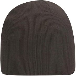 1 Pack 9 Inch Cuffless Knit Beanie Hat Cotton Blend Acrylic Stretch Winter Cap - Dark Brown in Saudi Arabia