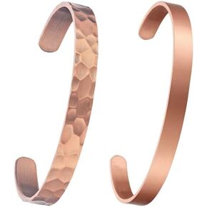 Pure Copper Bracelet – Copper Bracelet for Men & Women – 100% Solid, Raw & Uncoated Handmade Hammered Tibetan Cuff Bangle（Set10 in Saudi Arabia