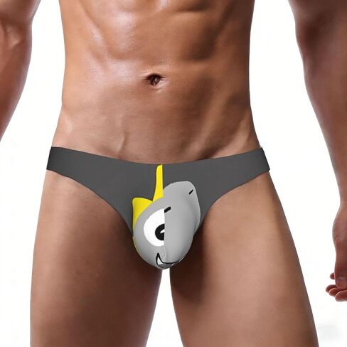 Cute Dinosaur Skate On Grey Background Print Mens Bikini Briefs Low Rise Sexy Underwear Soft Support Bulge Pouch Briefs in Saudi Arabia