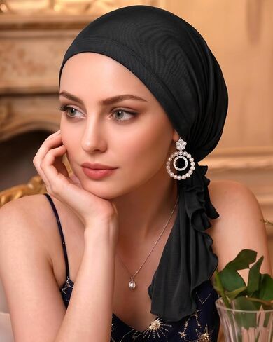 أغطية رأس كيميائية للنساء - وشاح رأس مربوط مسبقًا لسرطان الرأس لتساقط الشعر، أغطية رأس ناعمة قابلة للتنفس سهلة الارتداء in Kuwait