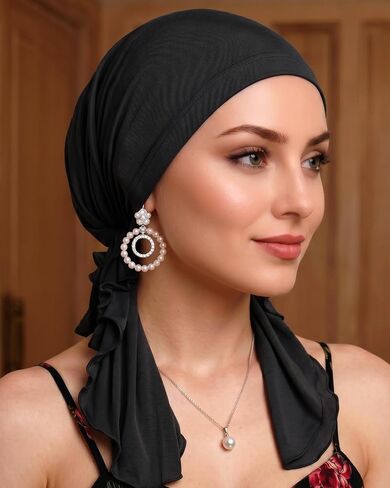 أغطية رأس كيميائية للنساء - وشاح رأس مربوط مسبقًا لسرطان الرأس لتساقط الشعر، أغطية رأس ناعمة قابلة للتنفس سهلة الارتداء in Kuwait