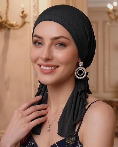 أغطية رأس كيميائية للنساء - وشاح رأس مربوط مسبقًا لسرطان الرأس لتساقط الشعر، أغطية رأس ناعمة قابلة للتنفس سهلة الارتداء in Kuwait