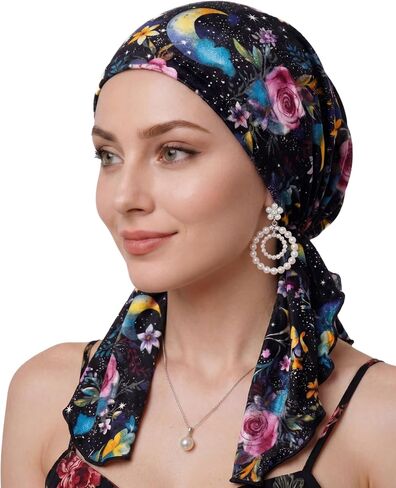 أغطية رأس كيميائية للنساء - وشاح رأس مربوط مسبقًا لسرطان الرأس لتساقط الشعر، أغطية رأس ناعمة قابلة للتنفس سهلة الارتداء in Kuwait