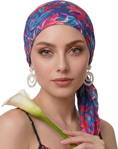 أغطية رأس كيميائية للنساء - وشاح رأس مربوط مسبقًا لسرطان الرأس لتساقط الشعر، أغطية رأس ناعمة قابلة للتنفس سهلة الارتداء in Kuwait