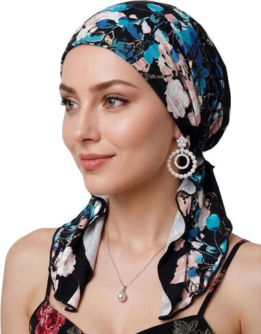 أغطية رأس كيميائية للنساء - وشاح رأس مربوط مسبقًا لسرطان الرأس لتساقط الشعر، أغطية رأس ناعمة قابلة للتنفس سهلة الارتداء in Kuwait