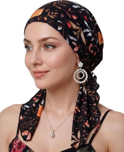 أغطية رأس كيميائية للنساء - وشاح رأس مربوط مسبقًا لسرطان الرأس لتساقط الشعر، أغطية رأس ناعمة قابلة للتنفس سهلة الارتداء in Kuwait