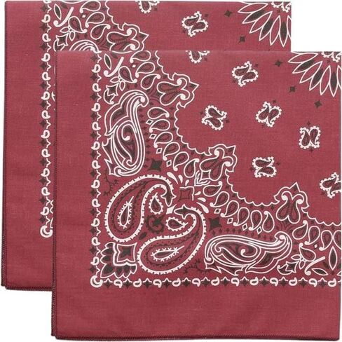 وشاح رأس Trainmen Paisley Bandana غطاء منديل قطن 100% مقاس 22 بوصة × 22 بوصة، عبوتان in Kuwait