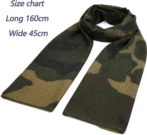 Camo Tactical Scarf Camouflage Net Sniper Veil for Hunting Shooting Wargame Military Outdoor Activities 63x18 inch in Kuwait