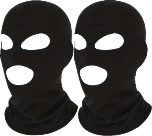 3 Hole Full Face Mask, 2Pcs Balaclava Spring and Autumn Thermal Dralon Ski Mask for Motorcycle Helmet Liner Neck Protection in Saudi Arabia