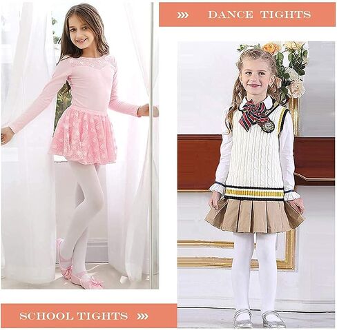 Zando 5 Pairs Toddler Ballet Tights for Girls 1-10Y - Ultra Soft Baby Tights Full-Footed Seamless Stocking for School Daily in Kuwait