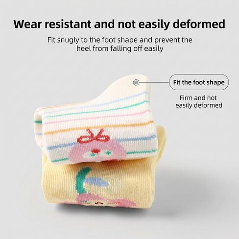 Kids Girls Crew Socks Cotton - Bright Colorful Pink White Stripes Design Cute Fit 6-8 years 5pairs in Kuwait