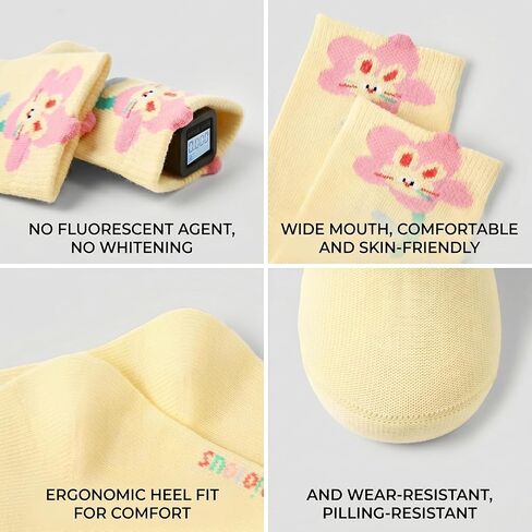 Kids Girls Crew Socks Cotton - Bright Colorful Pink White Stripes Design Cute Fit 6-8 years 5pairs in Kuwait