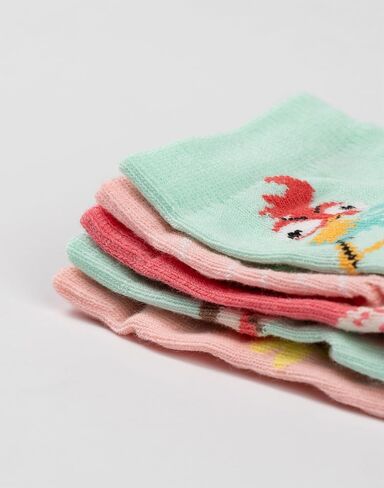 Disney Moana Girls Multicoloured Calf Socks Set of 5 | Various Patterns for Everyday Wear | Character Socks for Kids in Kuwait