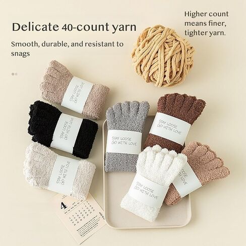 Fluffy Five Toe Socks Coral Fleece Girls Winter Women Men Thick Plush Warm Cozy Comfy Extra Soft Flush Insulating in Saudi Arabia