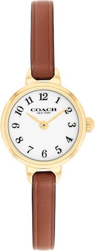 COACH Iris Women’s Quartz Watch - Leather Strap, Classic Round Dial with Numeral Markers - Classic, Versatile Timepiece - Gift for Her 22.5mm in Kuwait