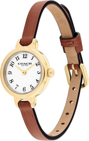 COACH Iris Women’s Quartz Watch - Leather Strap, Classic Round Dial with Numeral Markers - Classic, Versatile Timepiece - Gift for Her 22.5mm in Kuwait