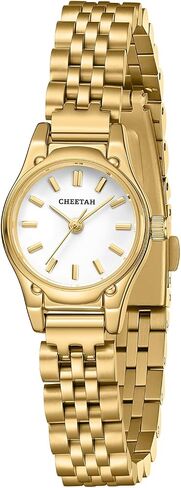 CHEETAH Gold Watches for Women, Dainty Small Round Dial, with Stainless Steel Bracelet Watchband, Waterproof in Kuwait